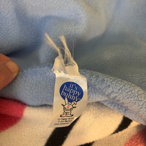 Happy Bunny Thin Fleece Blanket „It’s All About Me Deal With It” Jim Benton 90’s - Picture 2 of 5